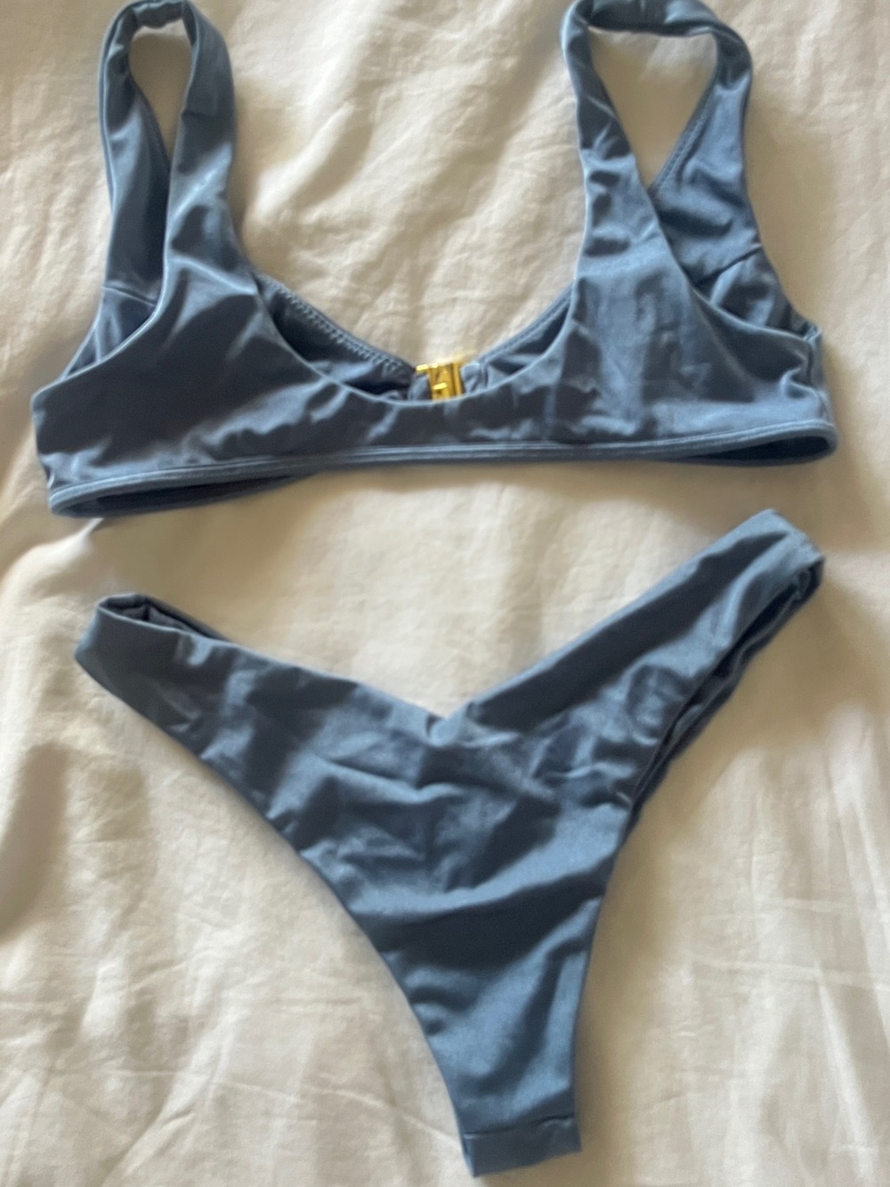 SOMMER SWIM Sexy Light Blue Bikini Set with Gold Clasp - Picture 6 of 7